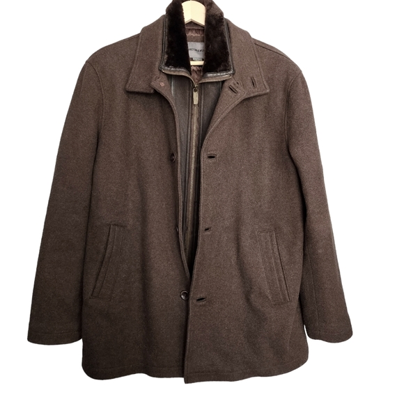 johnston & murphy wool car coat with bib